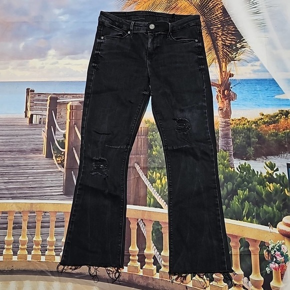 RtA Distressed Black Raw Hem Jeans Size 23‎ - Picture 2 of 7
